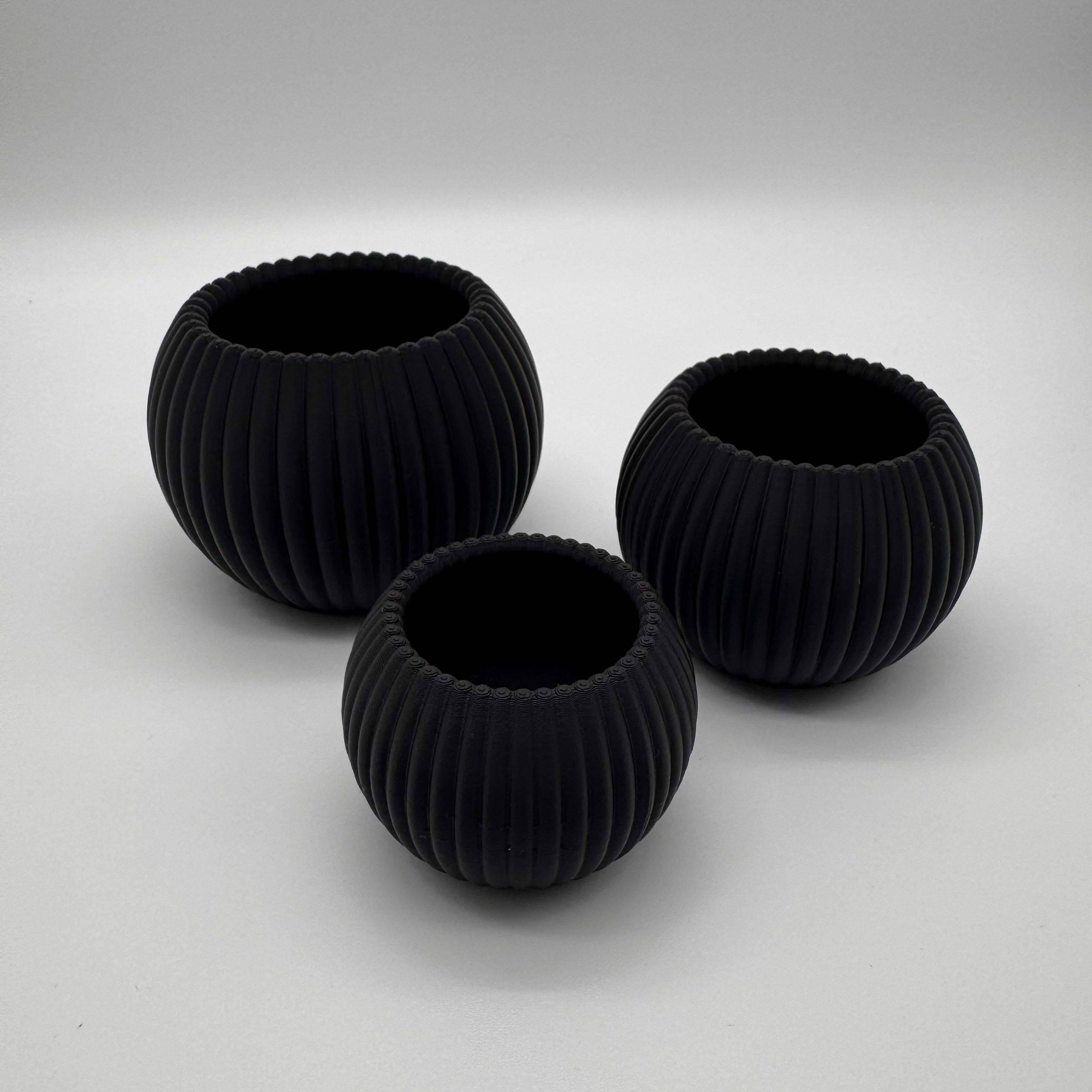 Teelicht geriffelt – 3er-Set (3D-Druck)