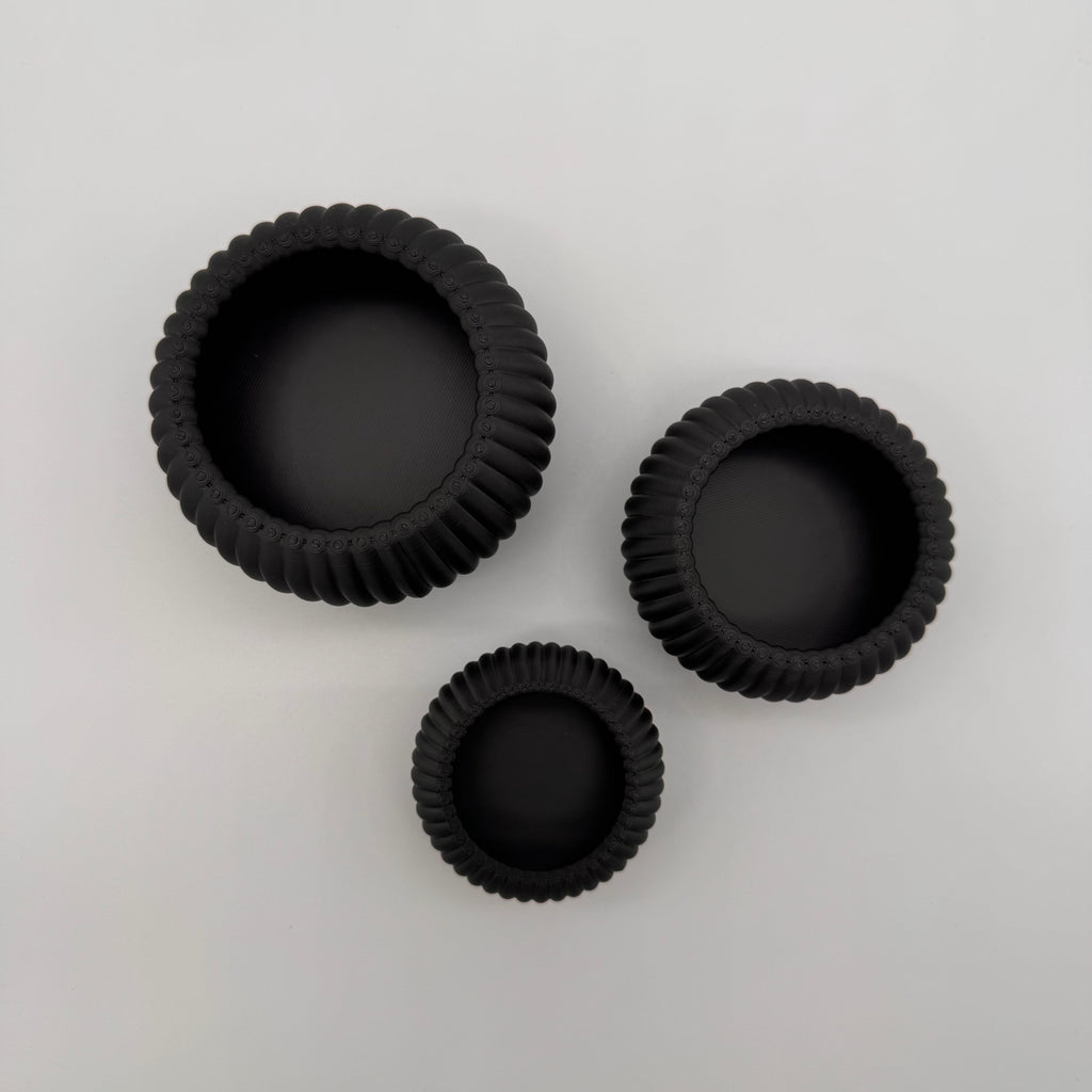 Teelicht geriffelt – 3er-Set (3D-Druck)