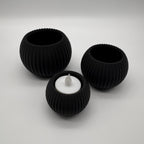 Teelicht geriffelt – 3er-Set (3D-Druck)
