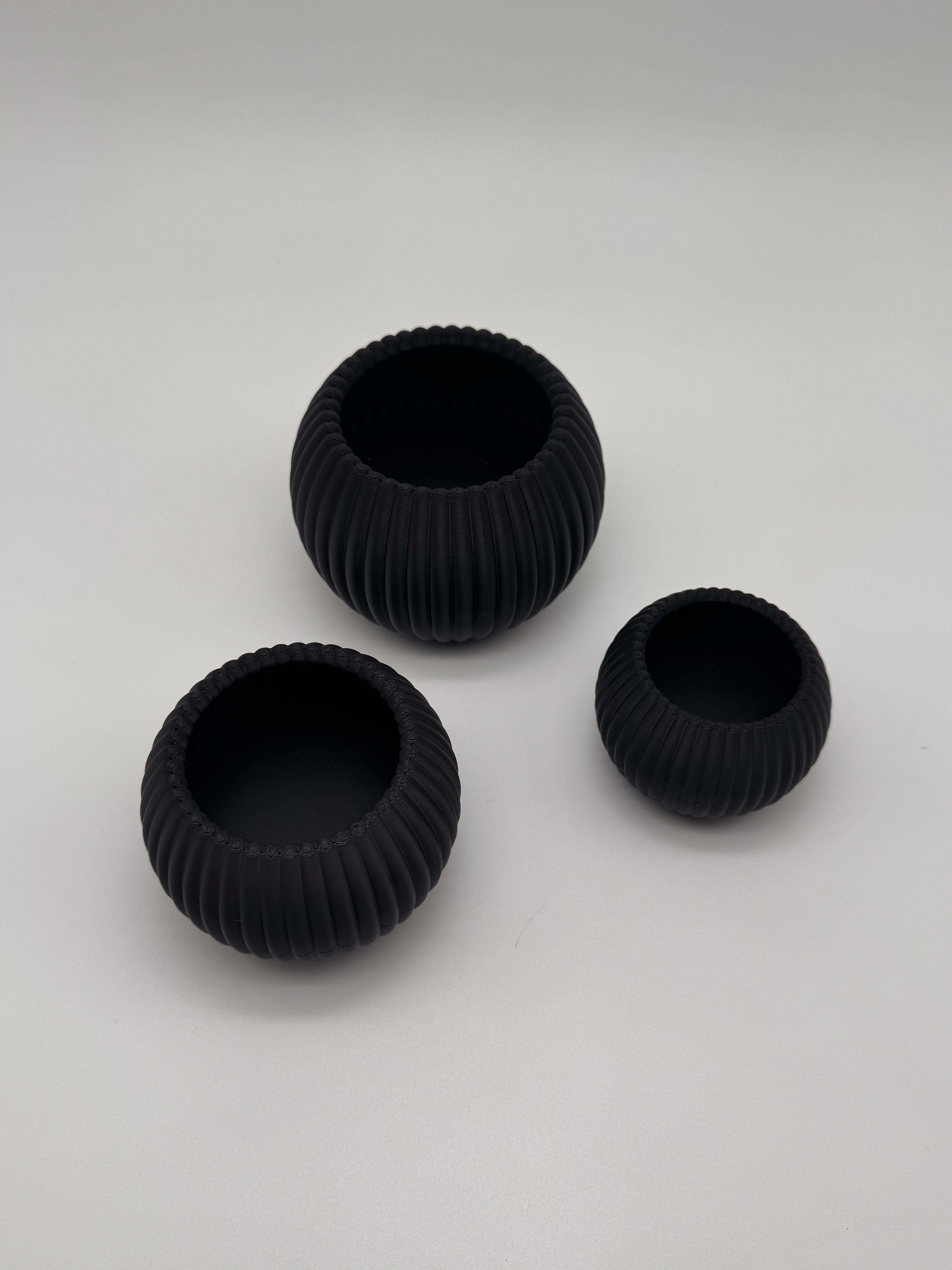 Teelicht geriffelt – 3er-Set (3D-Druck)