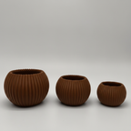 Teelicht geriffelt – 3er-Set (3D-Druck)