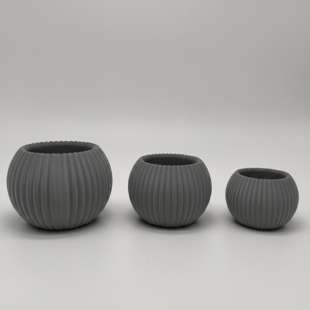 Teelicht geriffelt – 3er-Set (3D-Druck)