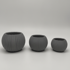 Teelicht geriffelt – 3er-Set (3D-Druck)