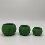 Teelicht geriffelt – 3er-Set (3D-Druck)