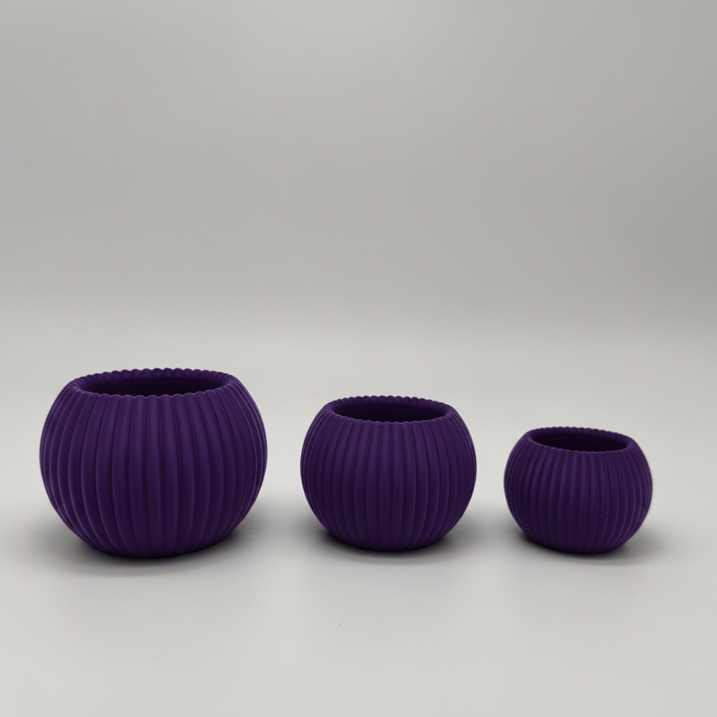 Teelicht geriffelt – 3er-Set (3D-Druck)