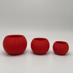 Teelicht geriffelt – 3er-Set (3D-Druck)