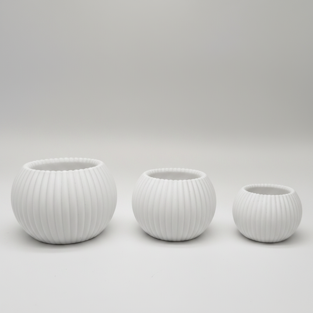 Teelicht geriffelt – 3er-Set (3D-Druck)