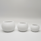 Teelicht geriffelt – 3er-Set (3D-Druck)