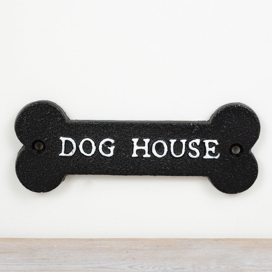 Dog House Türschild aus Gusseisen