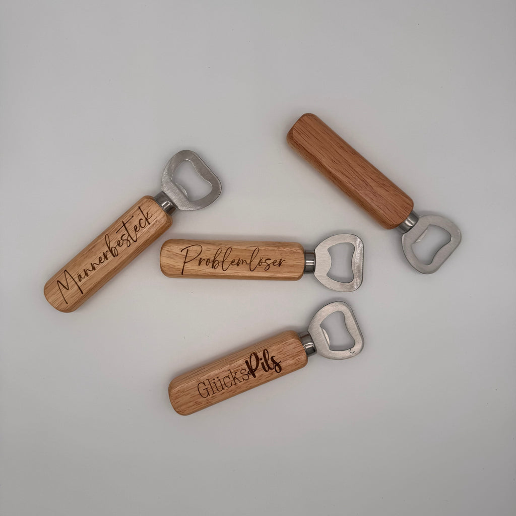 Flaschenöffner aus Holz - personalisierbar