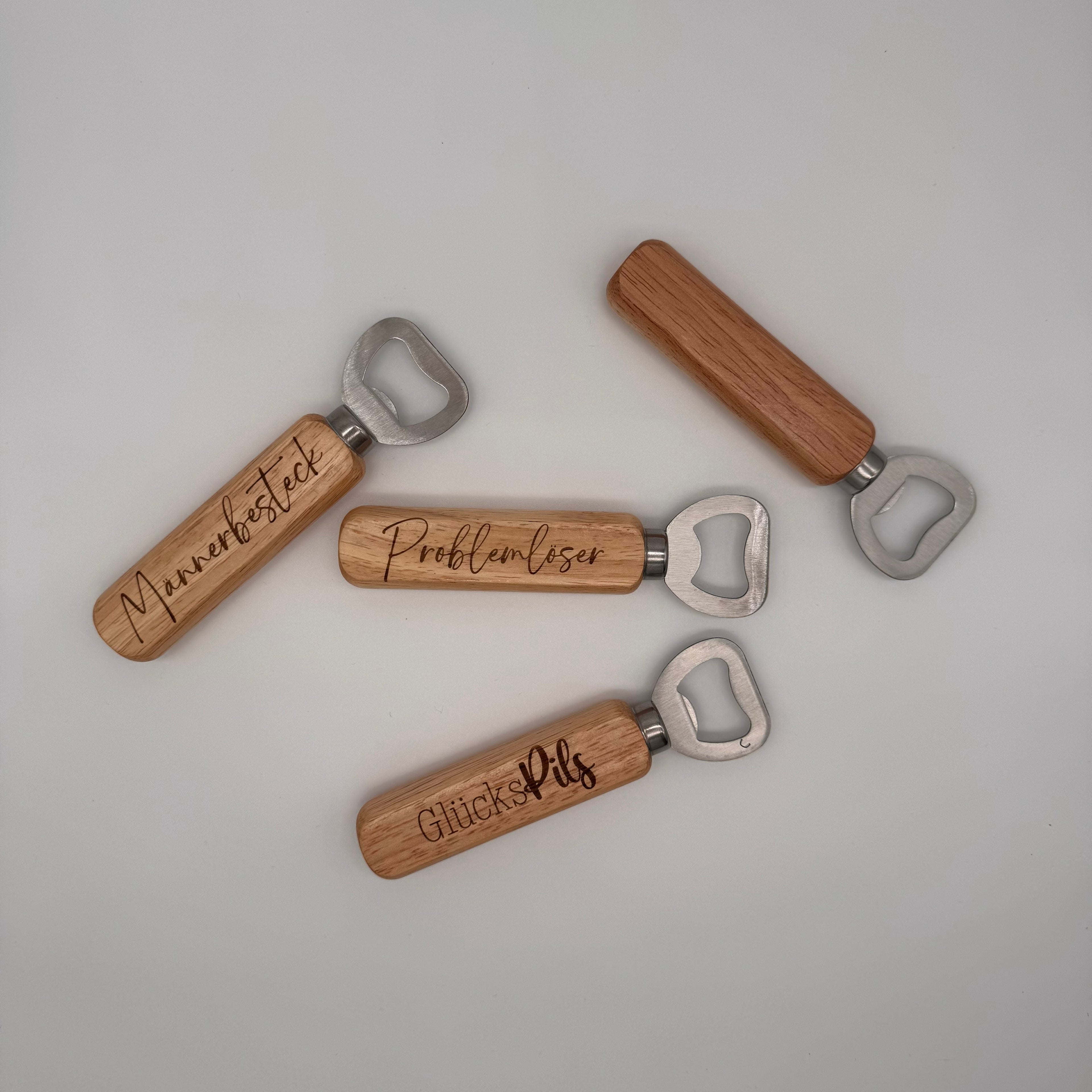 Flaschenöffner aus Holz - personalisierbar