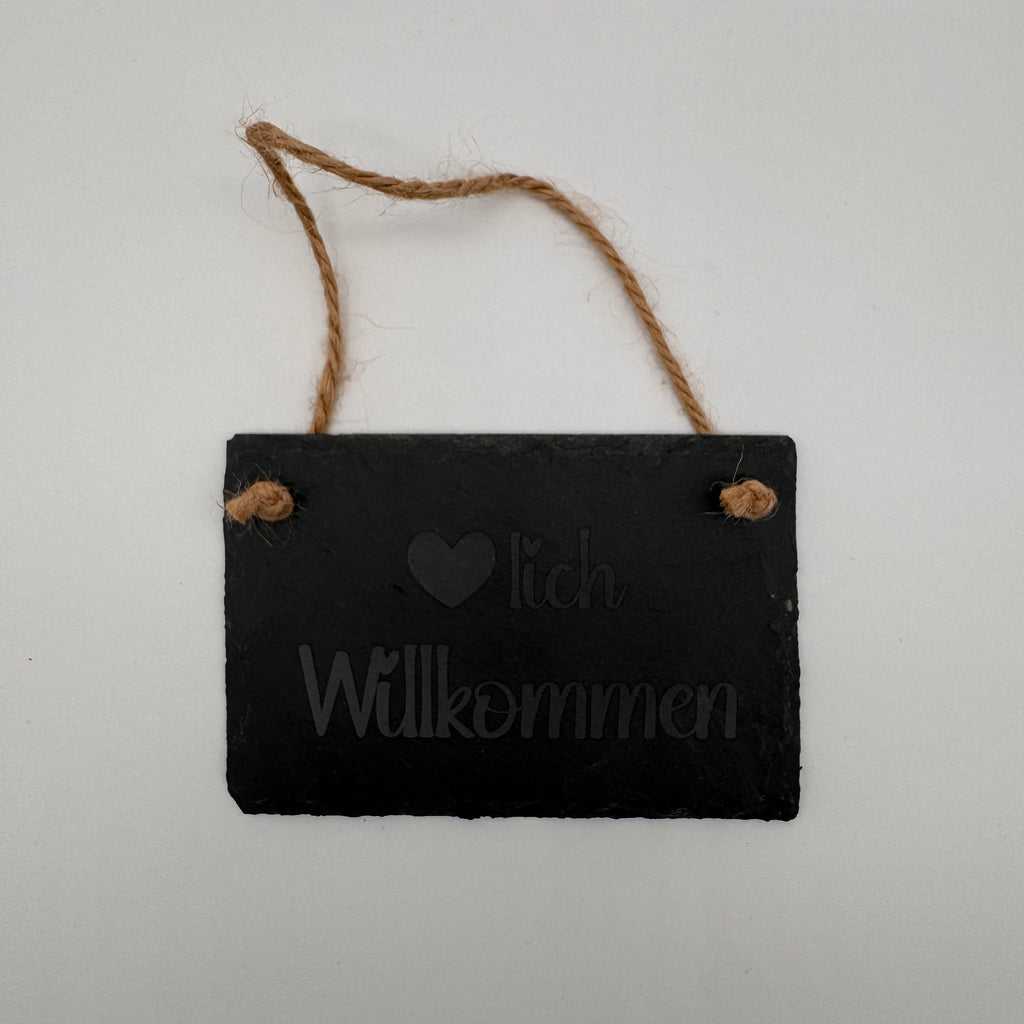 Schiefertafel zum Aufhängen 12x8 cm - personalisierbar