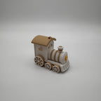 Deko-Lokomotive aus dem 3D-Druck – Beige & Weiß