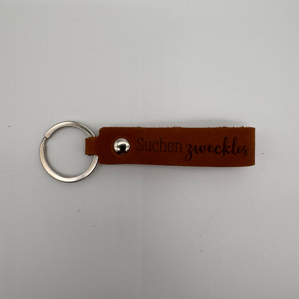 Schlüsselanhänger aus Echtleder braun – personalisierbar