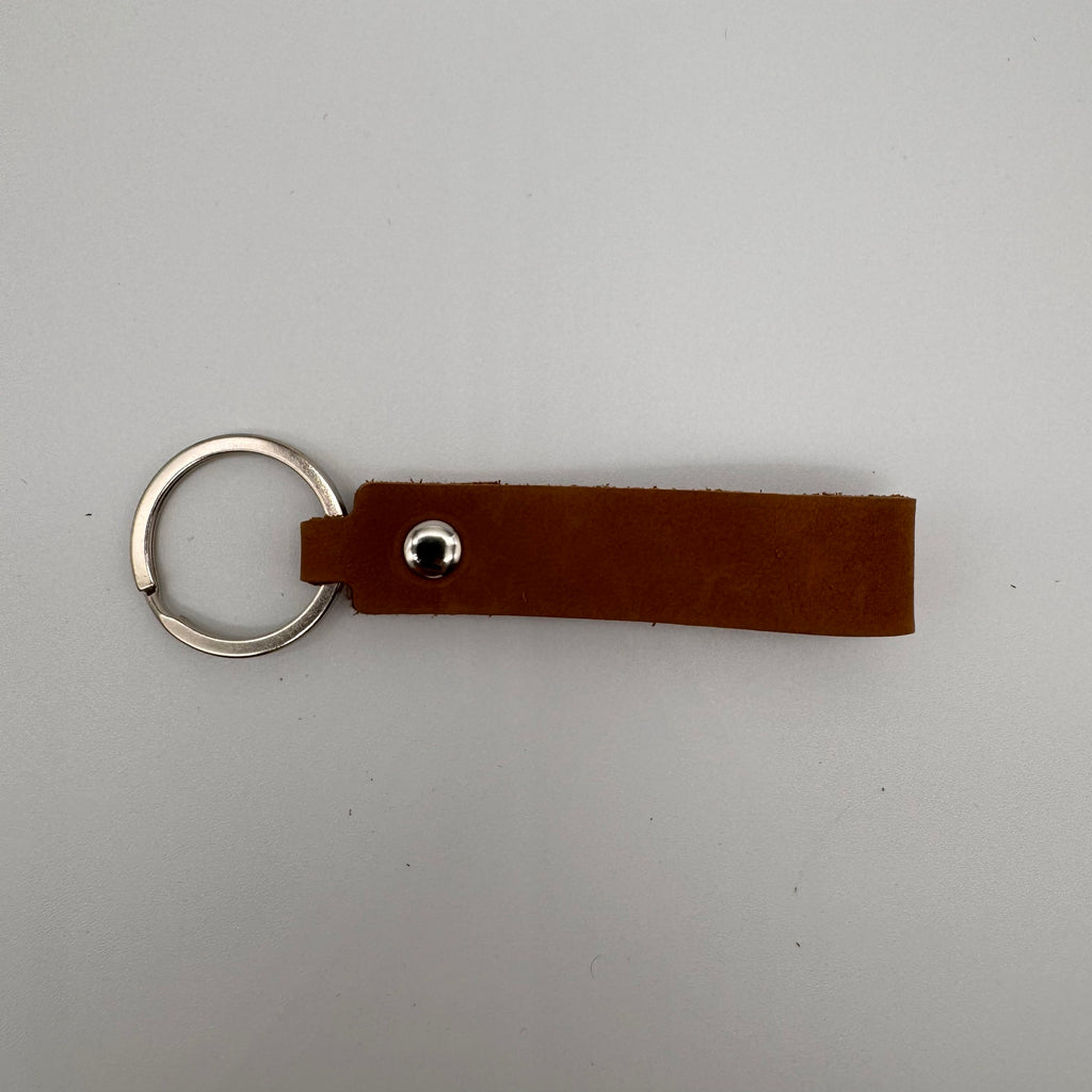 Schlüsselanhänger aus Echtleder braun – personalisierbar