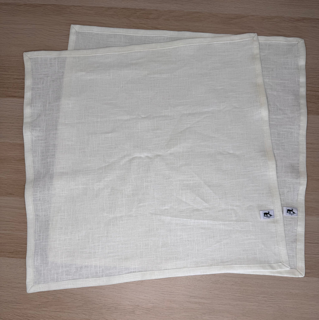 Servietten Leinen ecru – handgenäht (2er-Set)