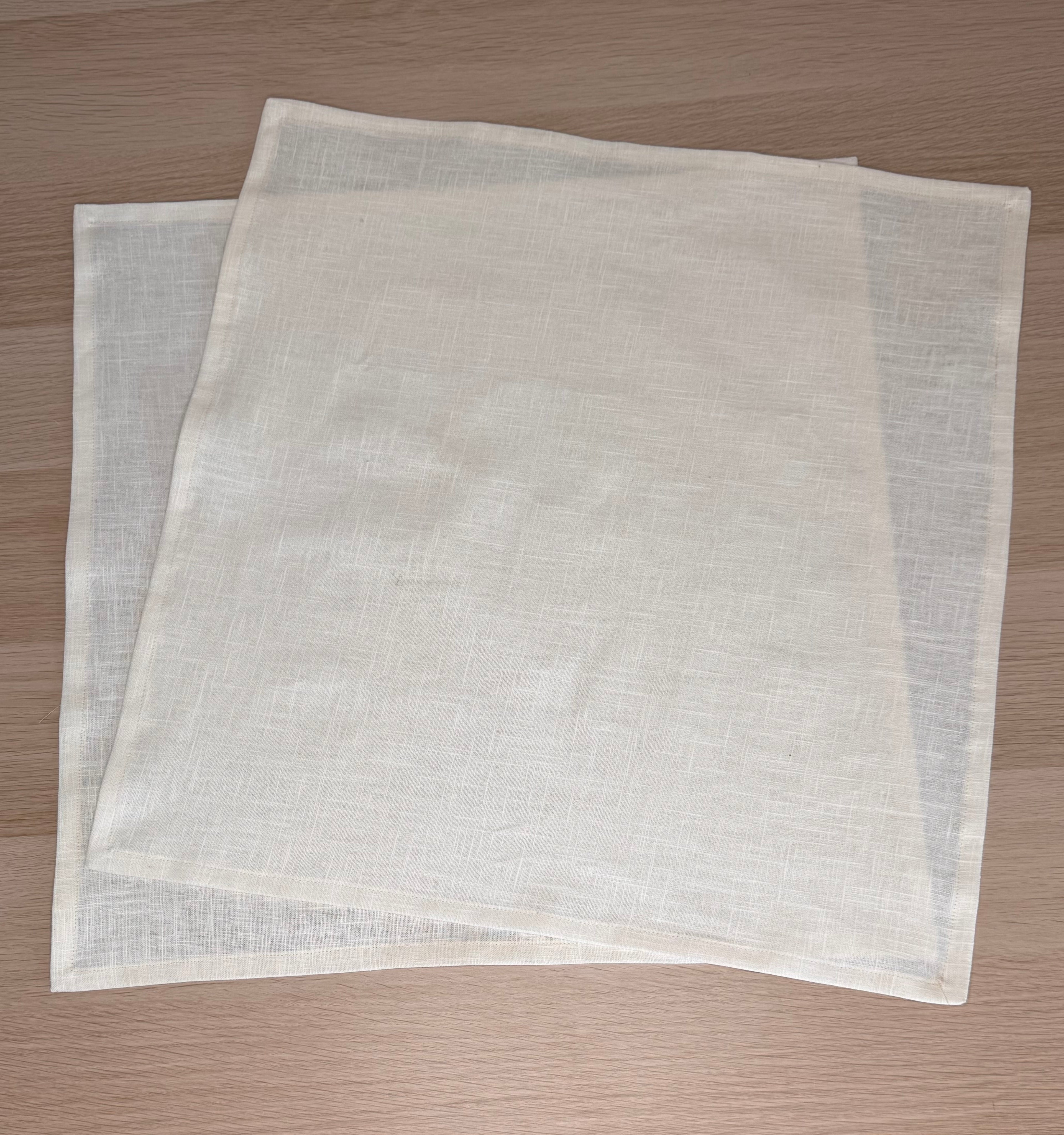 Servietten Leinen ecru – handgenäht (2er-Set)