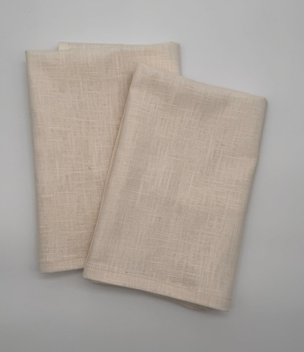 Servietten Leinen ecru – handgenäht (2er-Set)