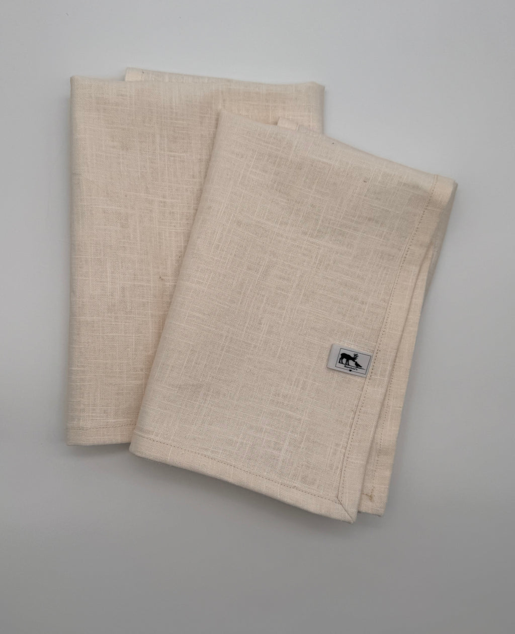 Servietten Leinen ecru – handgenäht (2er-Set)