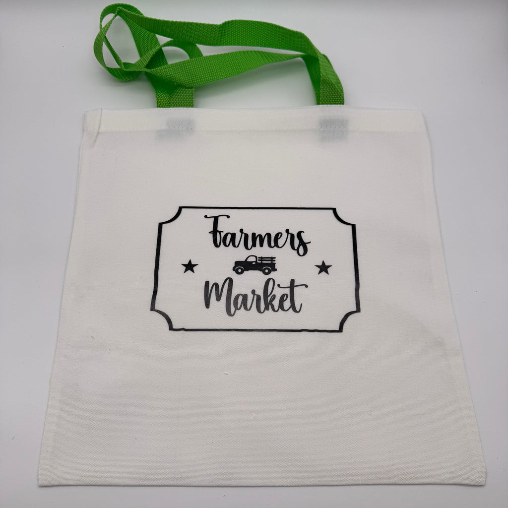 Stofftasche Canvas „Farmers Market“ – bunte Henkel