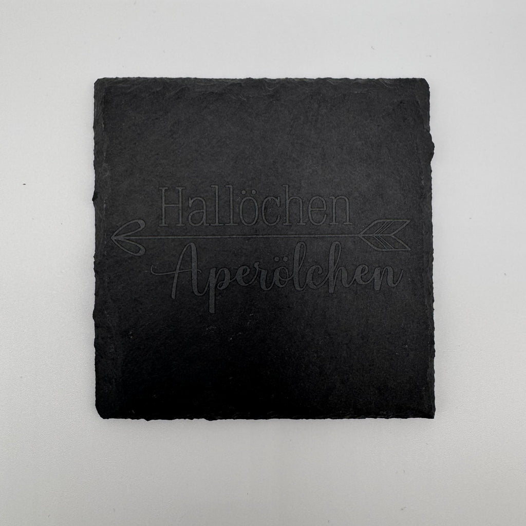 Schiefer-Untersetzer mit Gravur – personalisierbar | 10x10 cm
