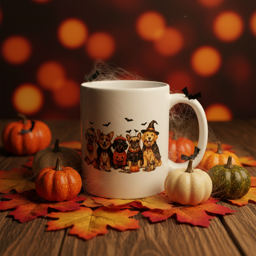 Herbsttasse Halloween Hunde Setting
