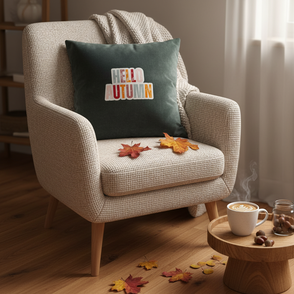 Kissenbezug Hello Autumn Dunkelgrün – Lifestyle