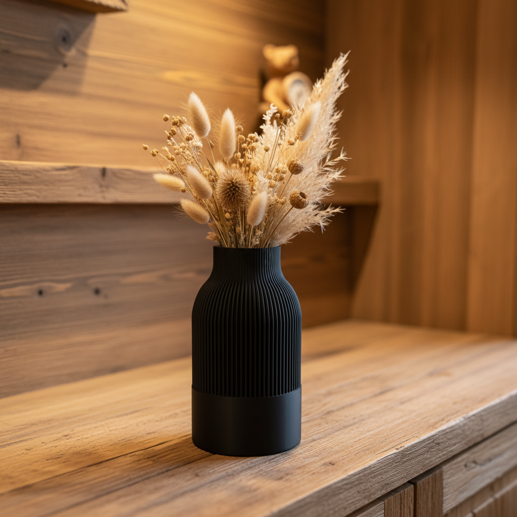 Vase 3D-Druck Chalet-Anrichte Trockenblumen